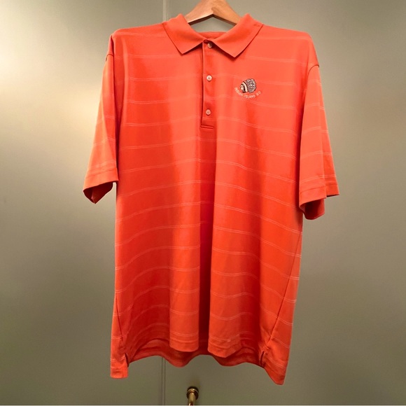 Greg Norman Collection Other - Greg Norman Men’s Logo Play Dry Shark Golf Shirt, Orange w White Stripe, XL, UEC